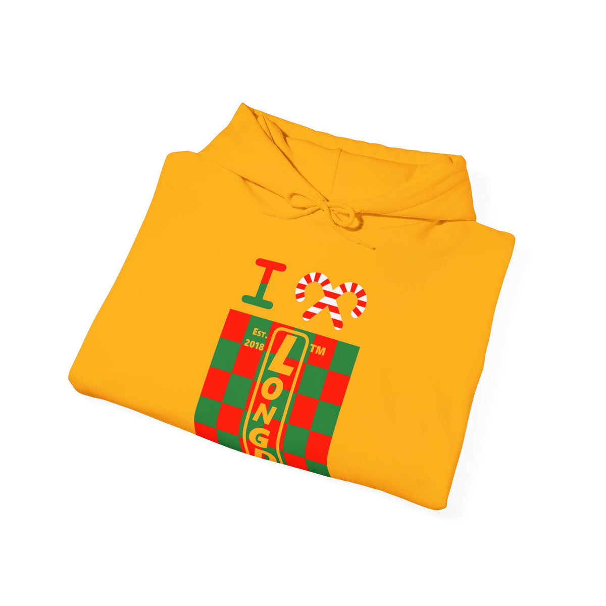 I candy cane LongD Hyde Park negative upright checkered logo hoodie