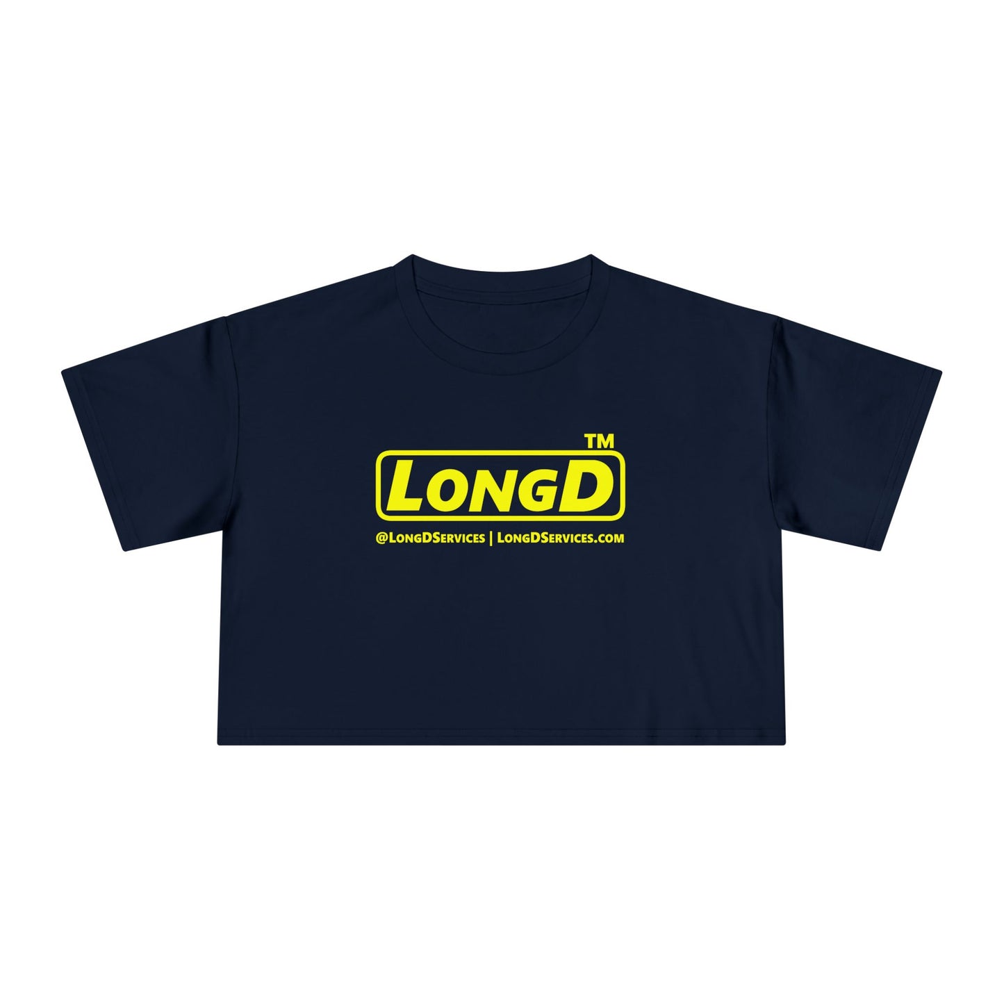 LongD Tag-domain positive alternate basic logo crop tee