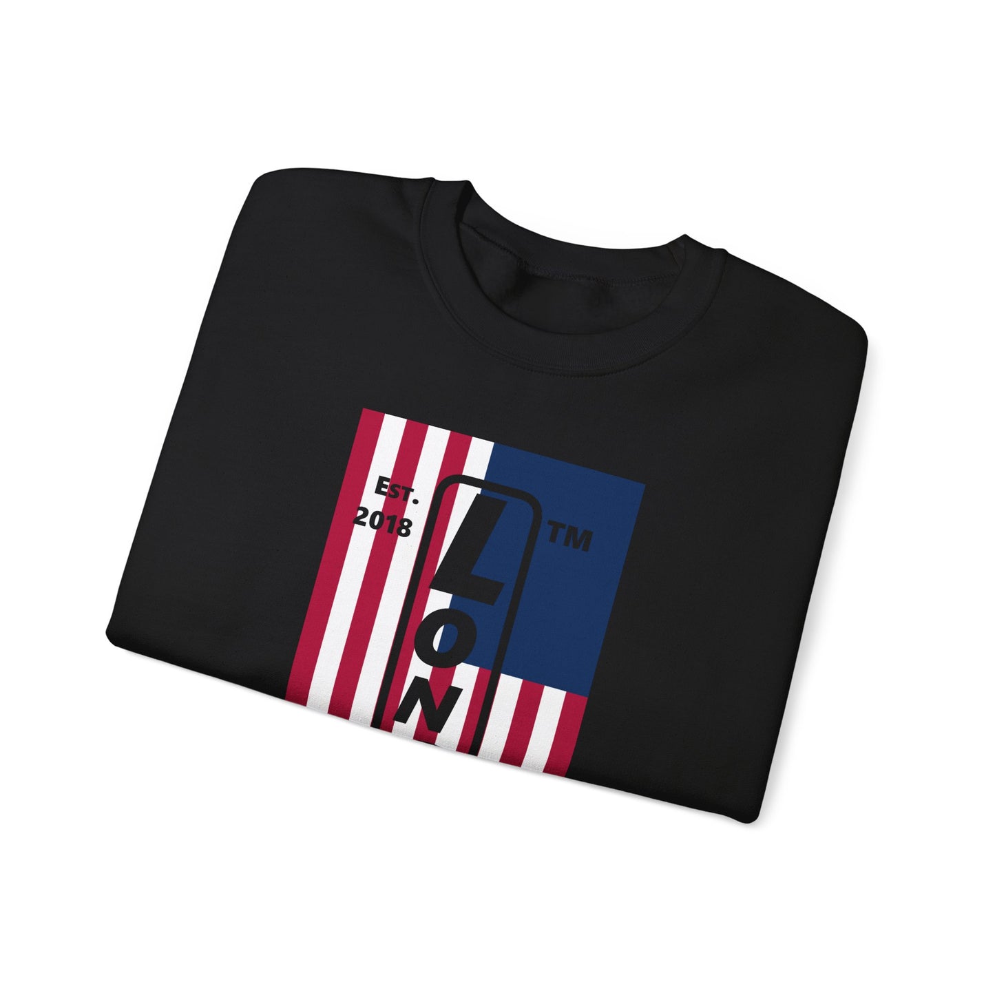 LongD negative flag Chicago logo crewneck sweatshirt (patriotic colors)
