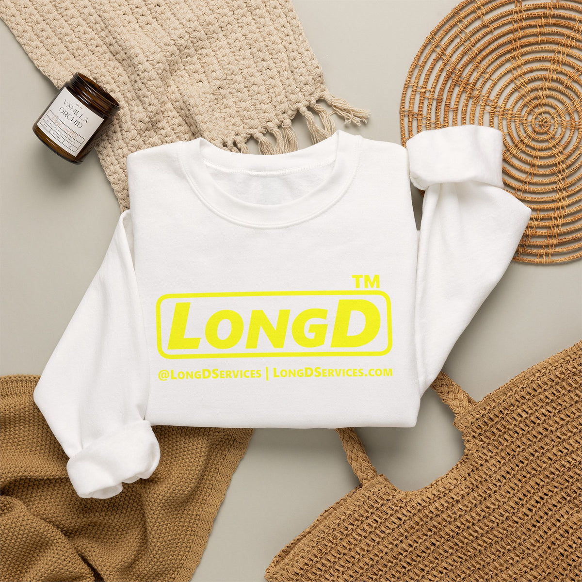 LongD Tag-domain positive alternate basic logo crewneck sweatshirt