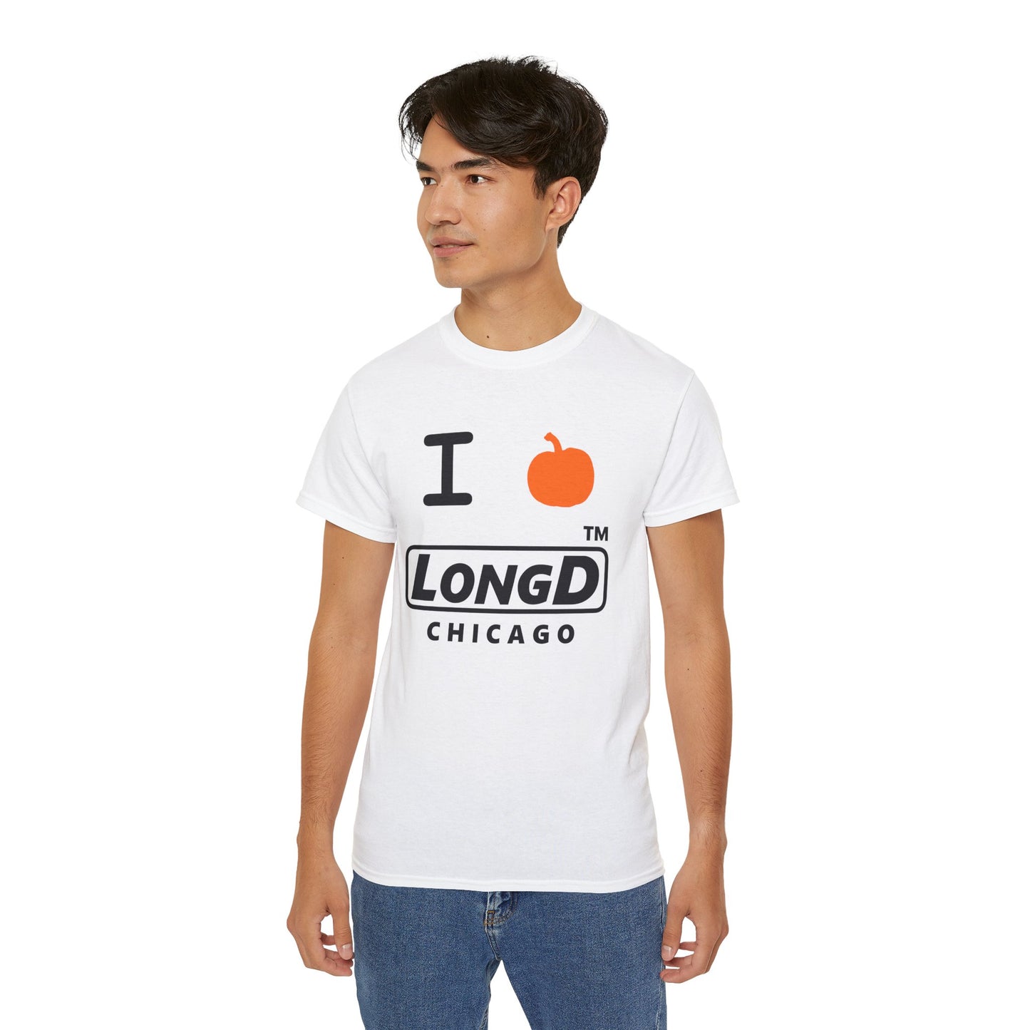 I Pumpkin LongD® Logo Cotton Tee positive black basic Chicago logo