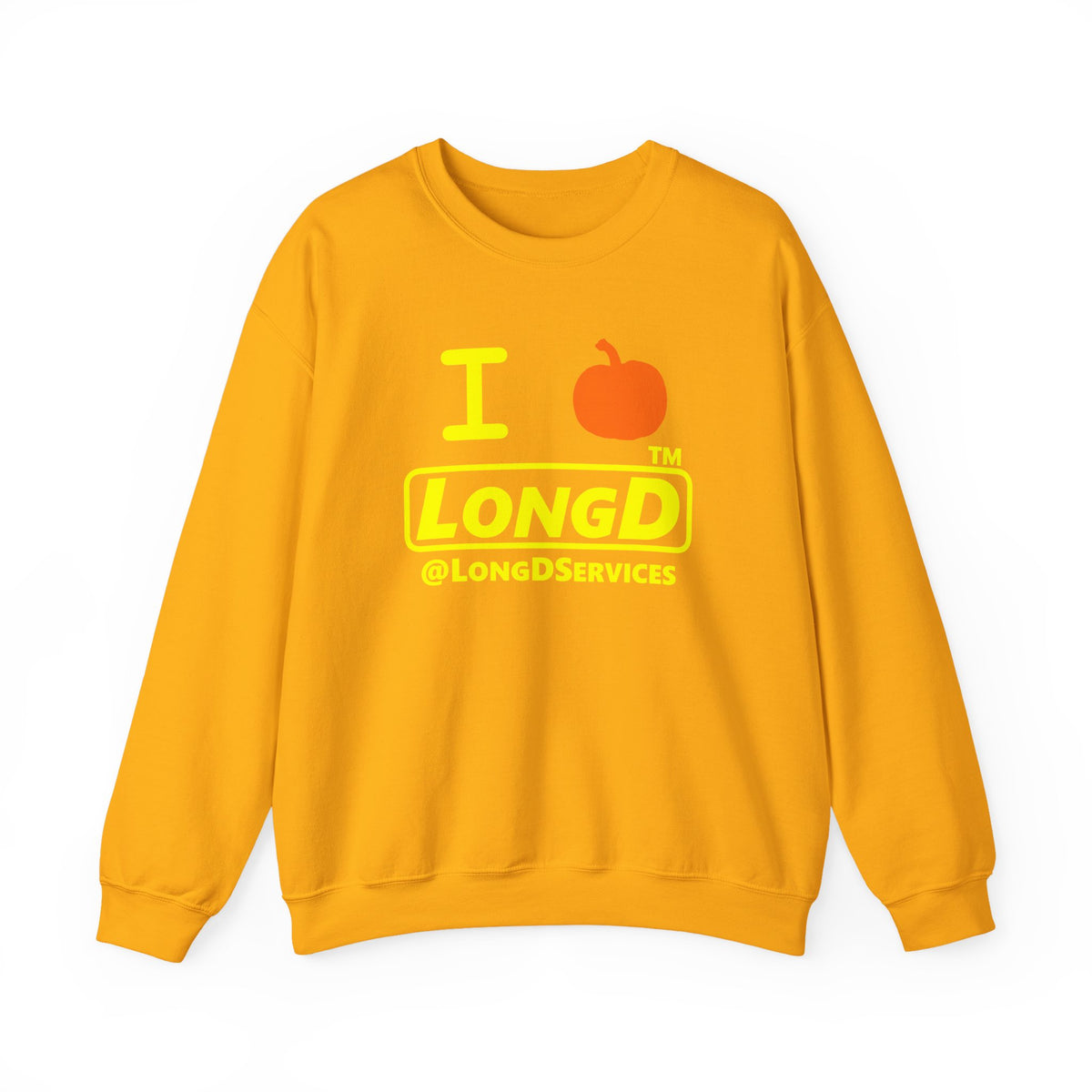 I pumpkin LongD Tag positive alternate basic Yellow (FFFF00) logo crewneck sweatshirt