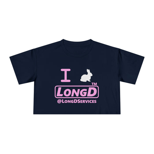 I Bunny LongD positive pink Tag Logo Crop Tee
