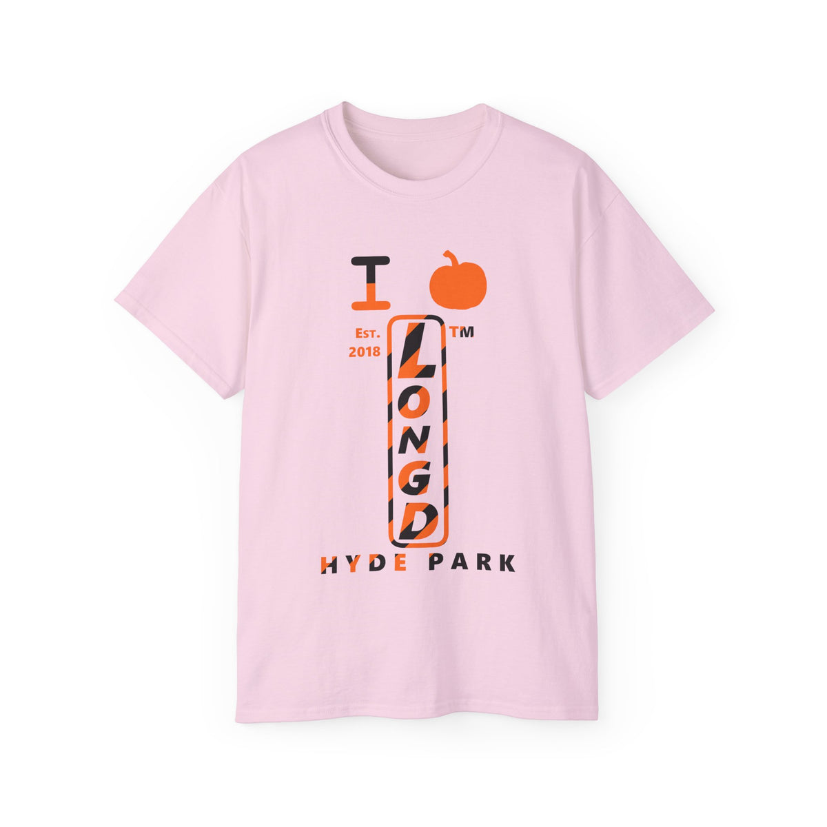 I pumpkin LongD Hyde Park positive upright pixel-weighted 12-striped logo cotton tee