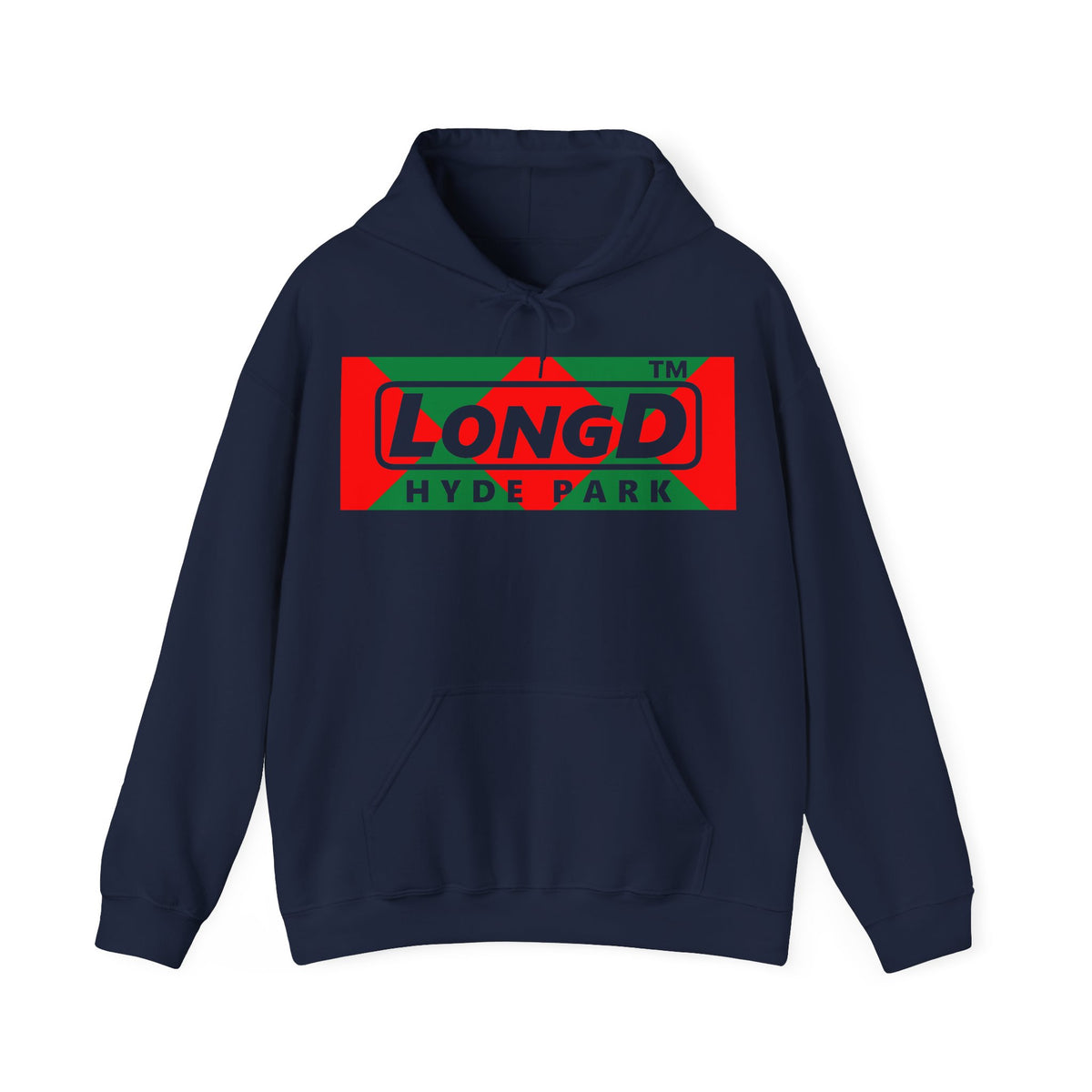 LongD Hyde Park negative big argyle logo (Xmas colors) hoodie
