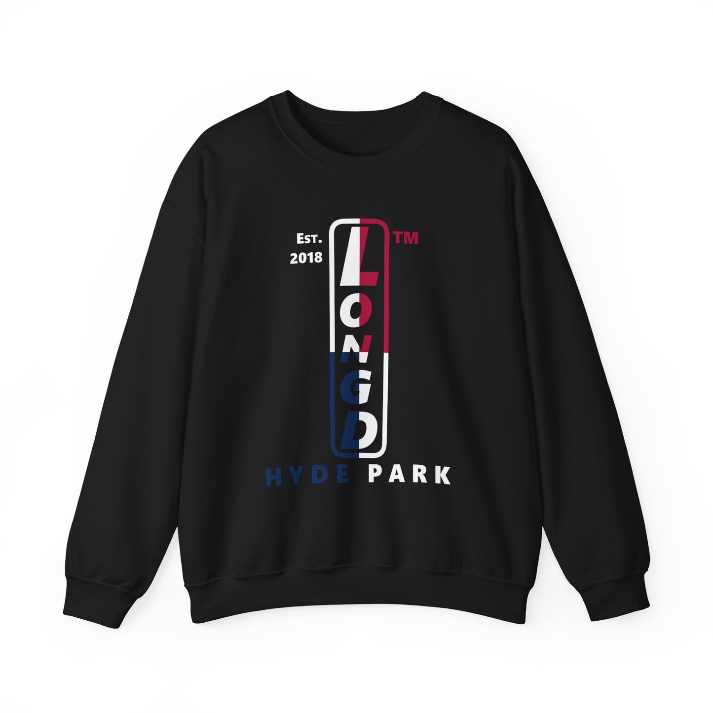 LongD positive quarters Hyde Park upright logo crewneck sweatshirt (patriotic colors)