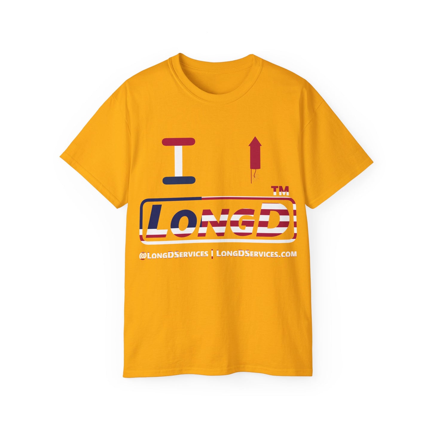 I firecracker LongD positive flag tag-domain logo cotton tee