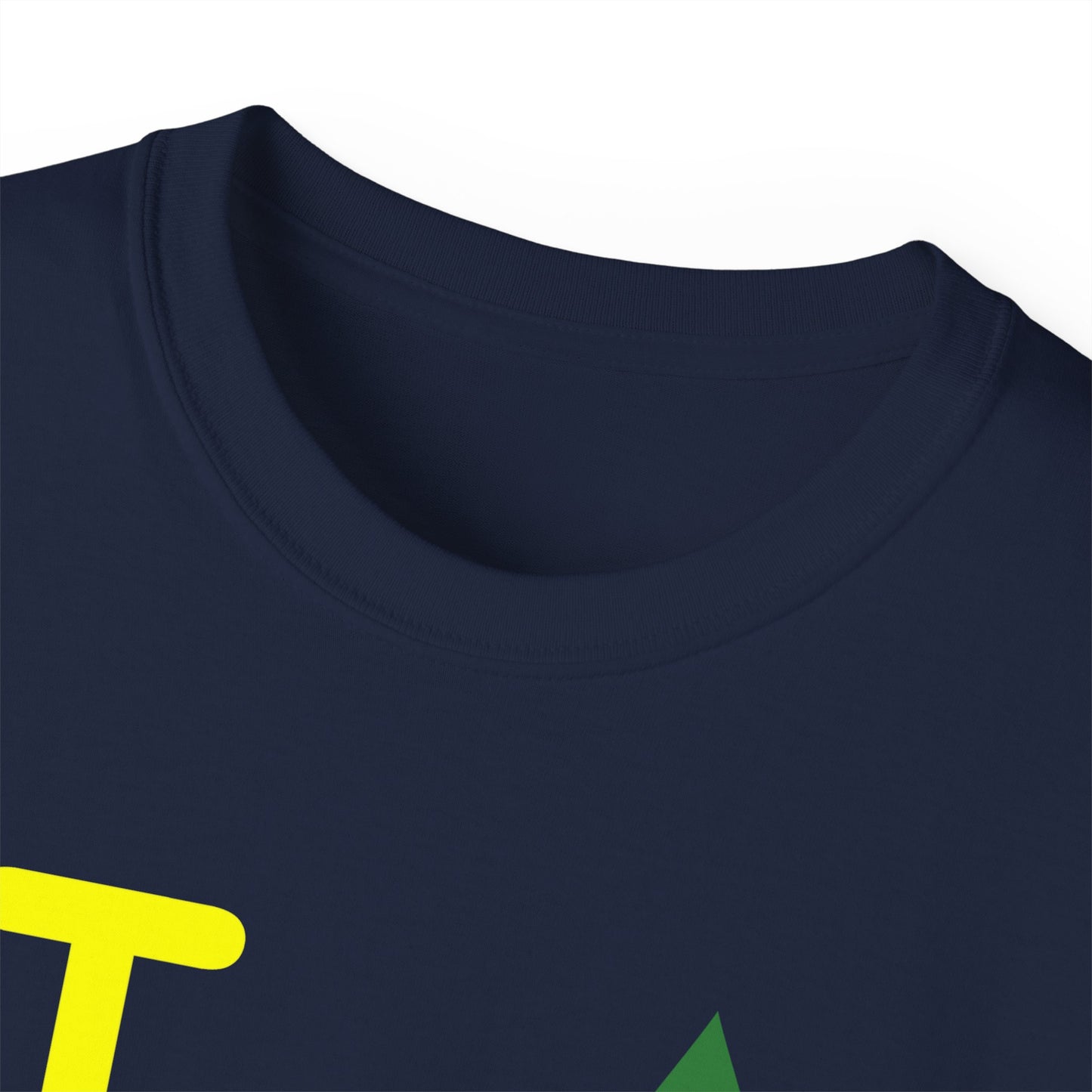 I Fleur LongD® Logo Cotton Tee (yellow text & Mardi Gras colored  fleur de lis)