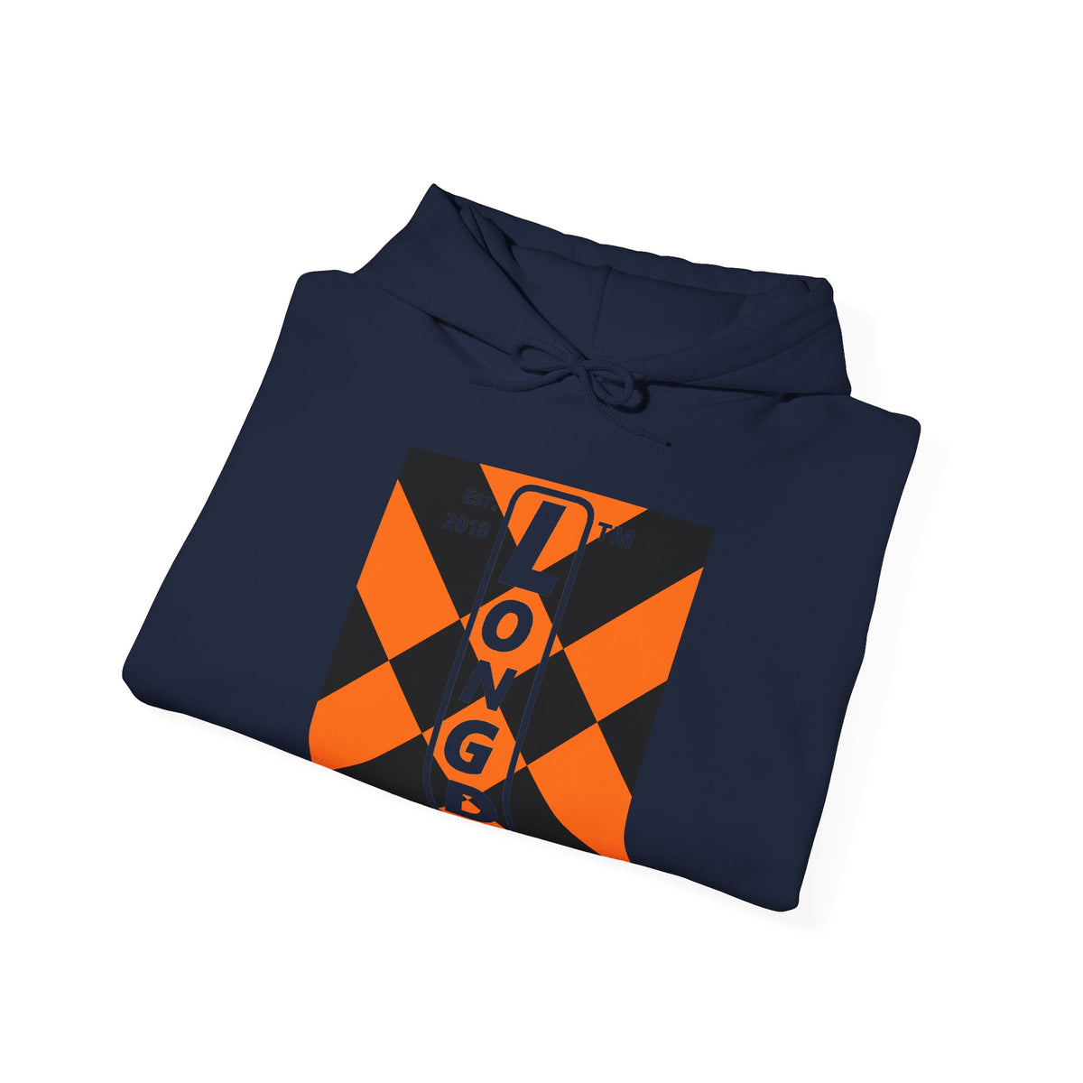 LongD Chicago negative upright mixed argyle logo (Halloween colors) hoodie
