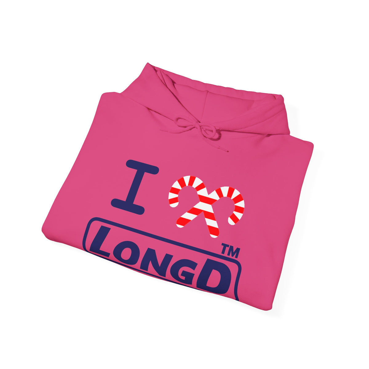 I candy cane LongD Tag positive official basic navy front-back logo hoodie