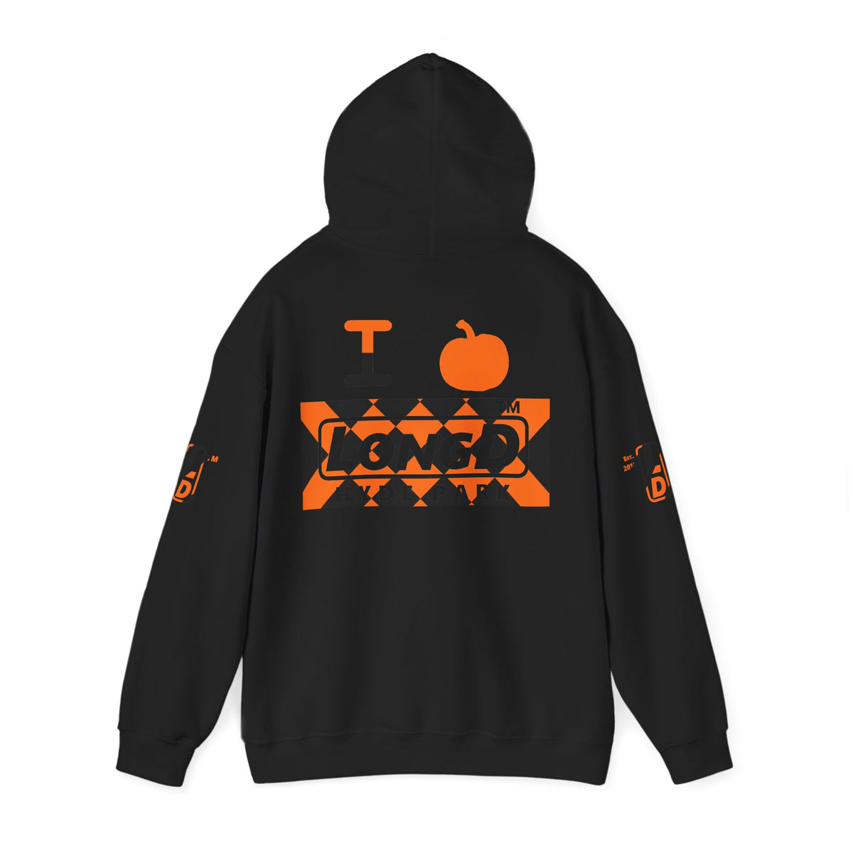I pumpkin LongD Hyde Park negative stylized argyle 4-print logo hoodie