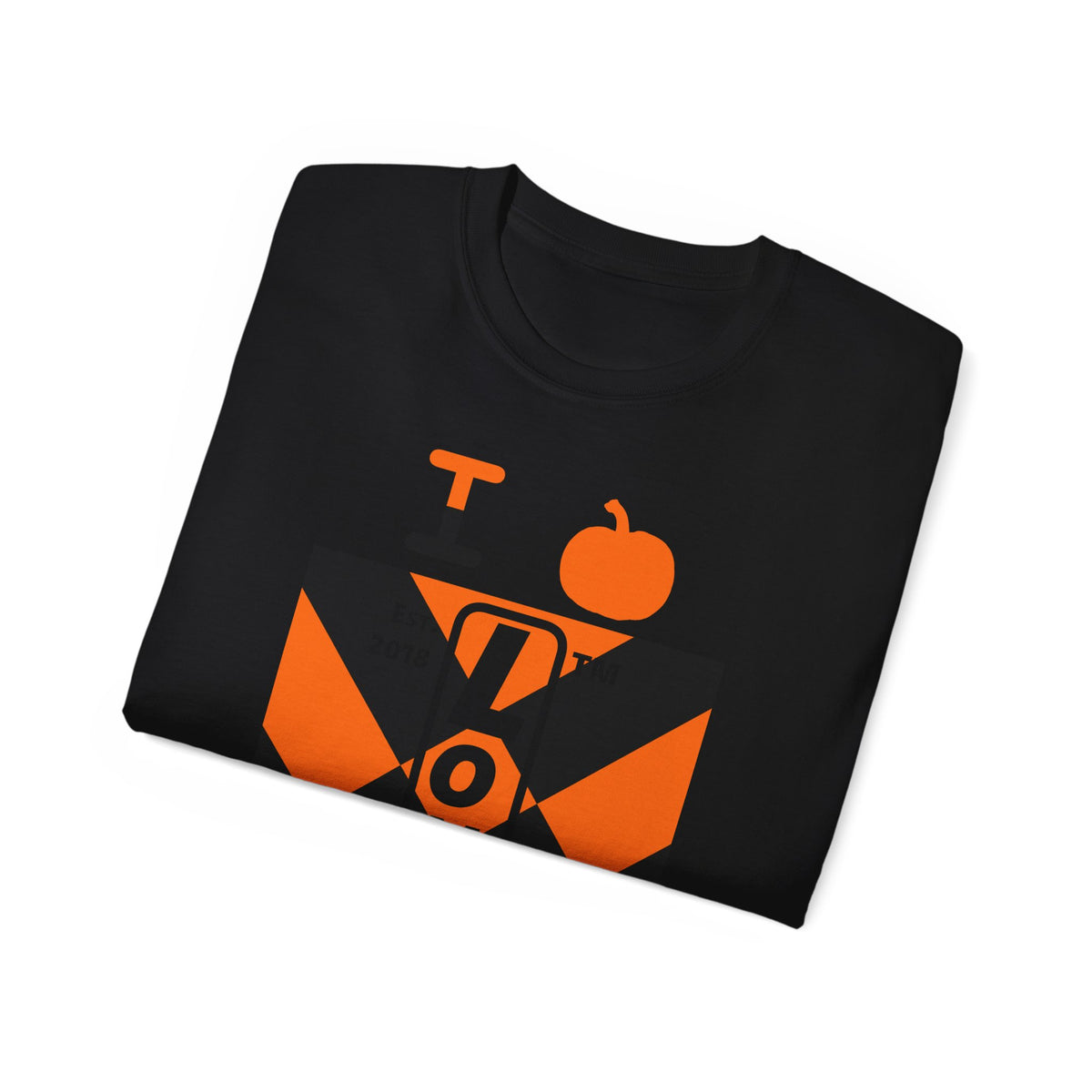 I pumpkin LongD Hyde Park negative upright mixed argyle logo cotton tee