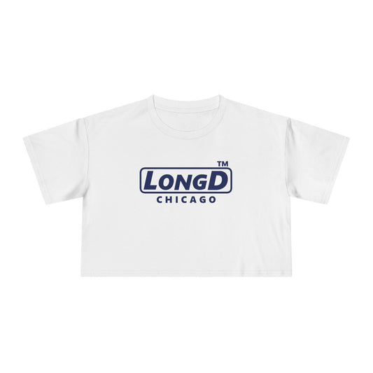LongD Chicago positive basic Navy (002060) logo crop tee