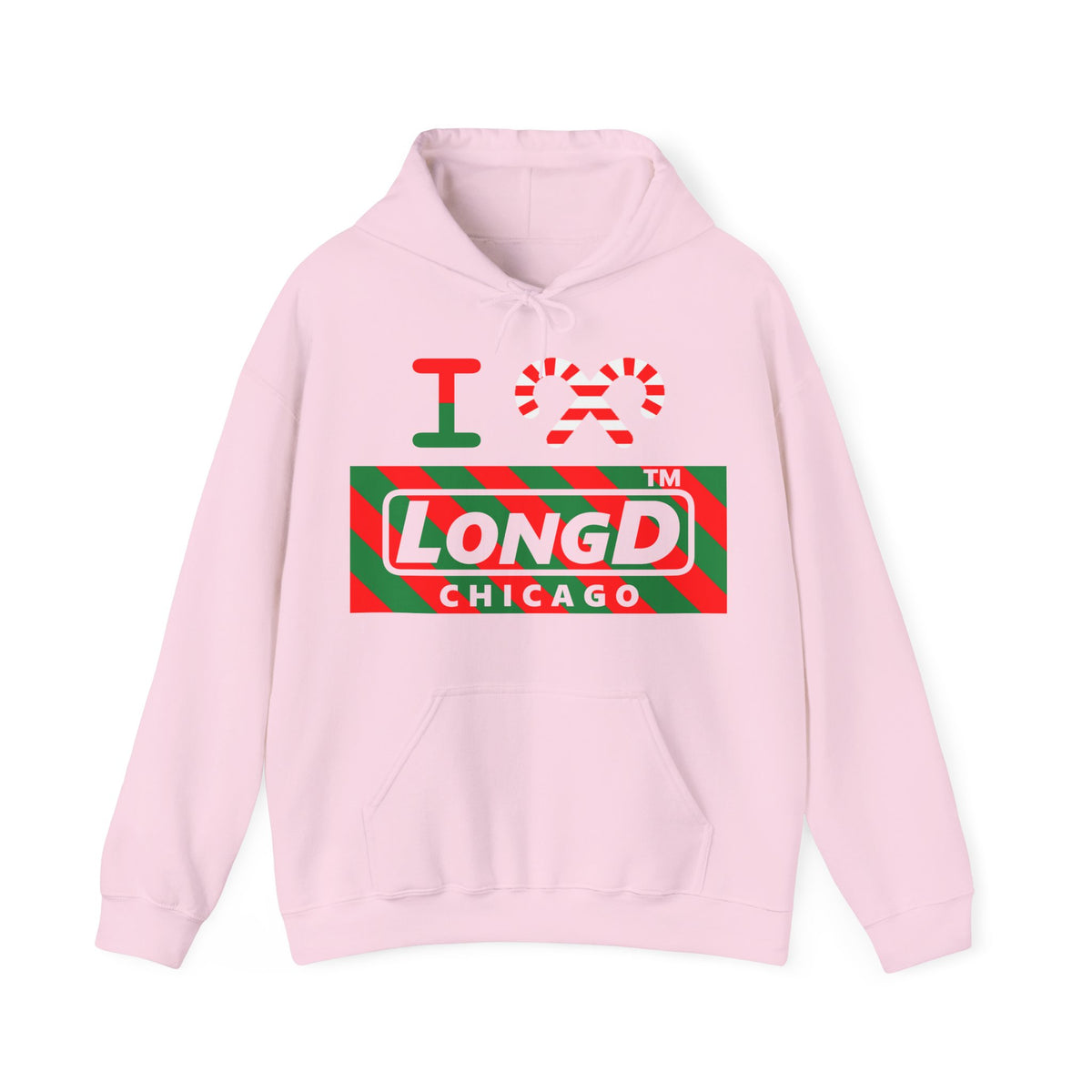 I candy cane LongD Chicago negative 12-striped logo hoodie