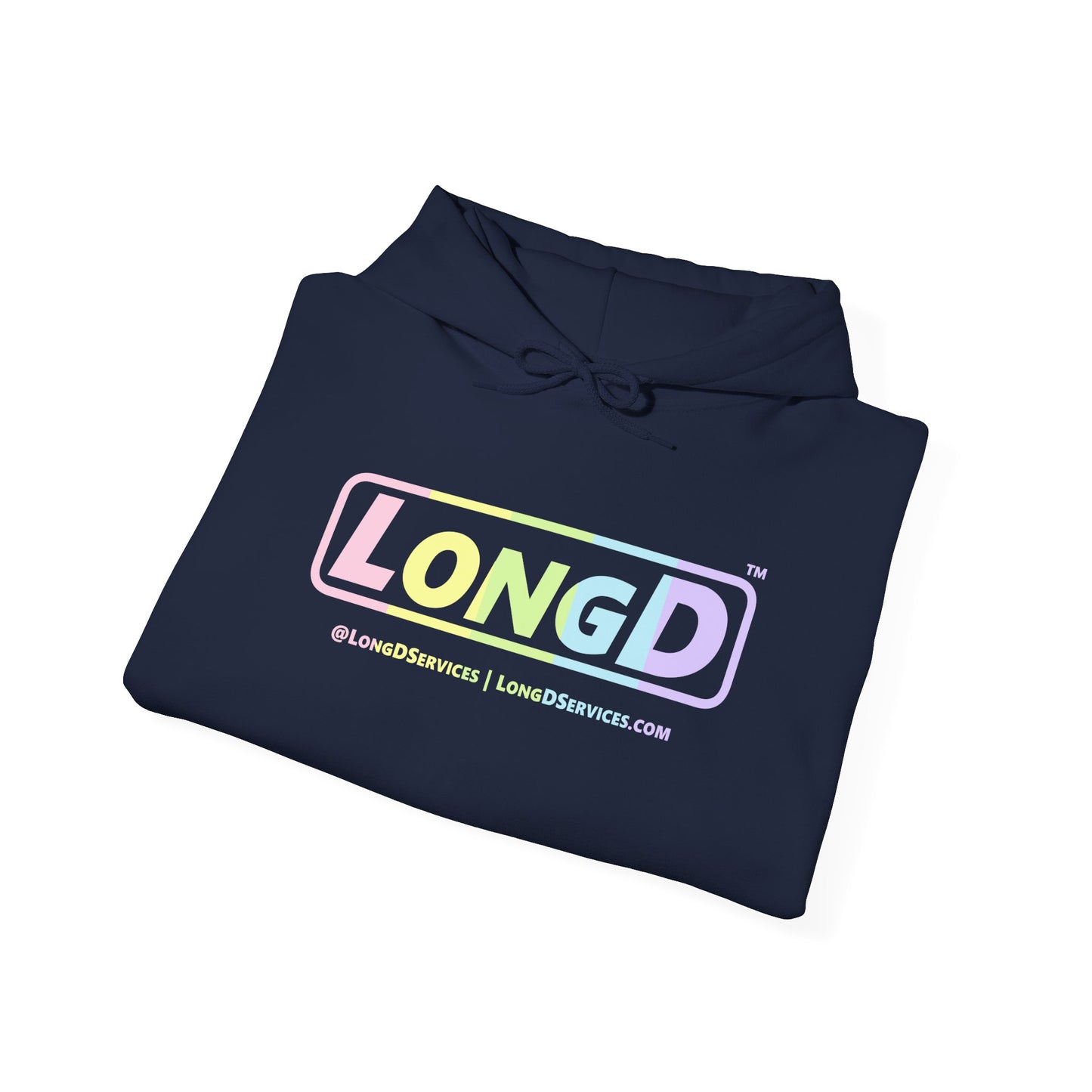 LongD® Logo Hoodie pastel spectrum text coloration