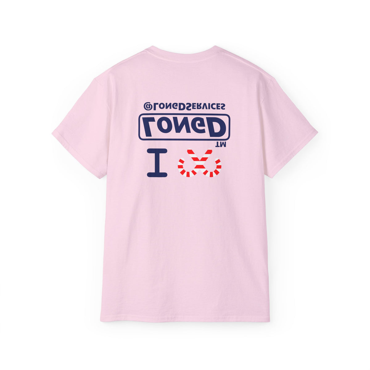 I candy cane LongD Tag positive official basic navy front-back logo cotton tee