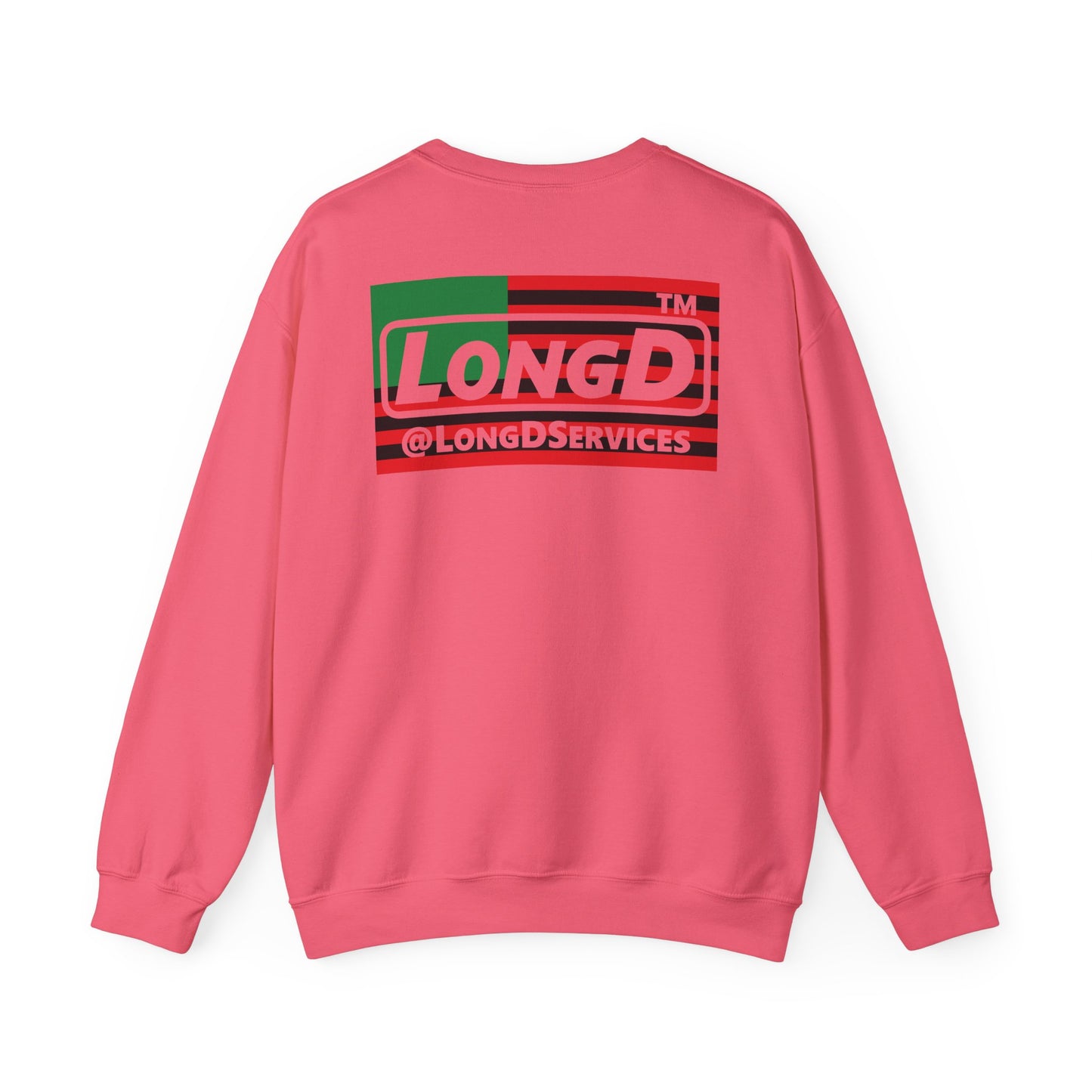 I fist LongD negative flag front-back tag logo crewneck sweatshirt