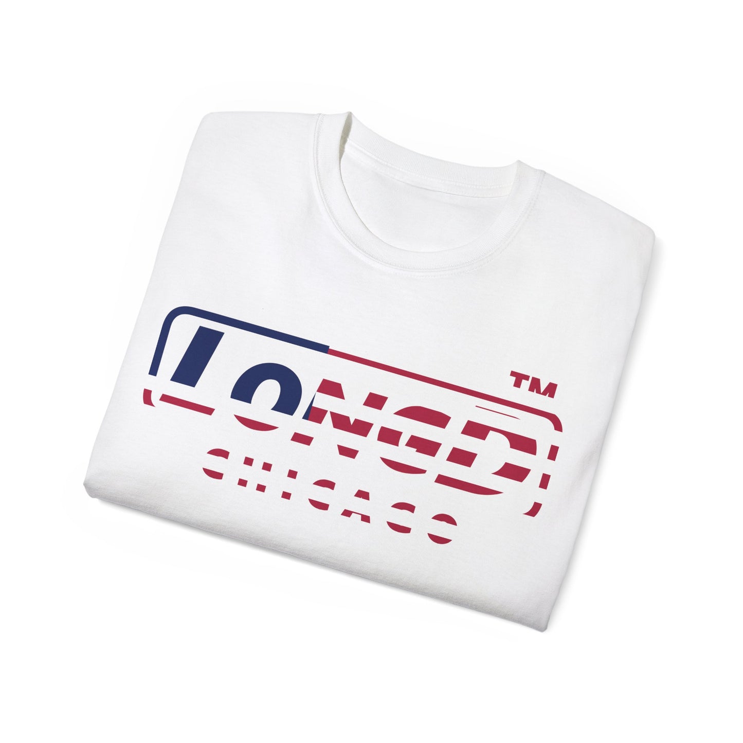 LongD positive flag Chicago logo cotton tee (patriotic colors)