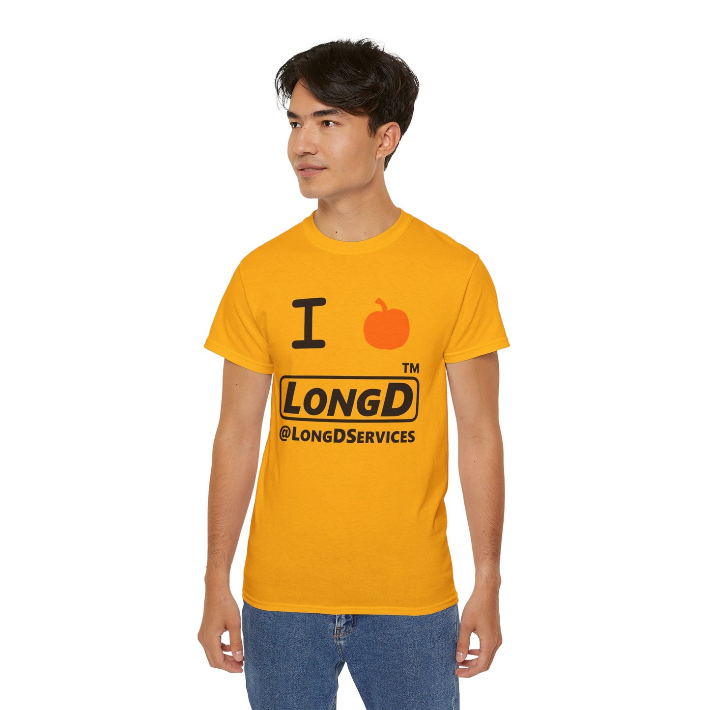 I Pumpkin LongD® Logo Cotton Tee positive black basic tag logo