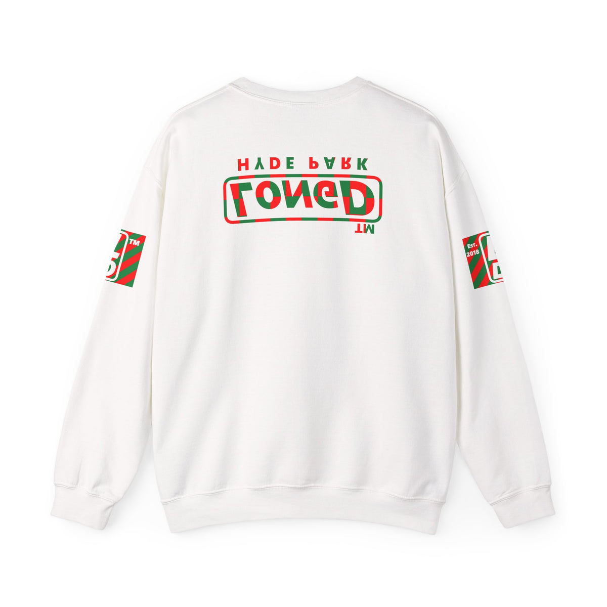 LongD Hyde Park positive checkered 4-print logo (Xmas colors) crewneck sweatshirt
