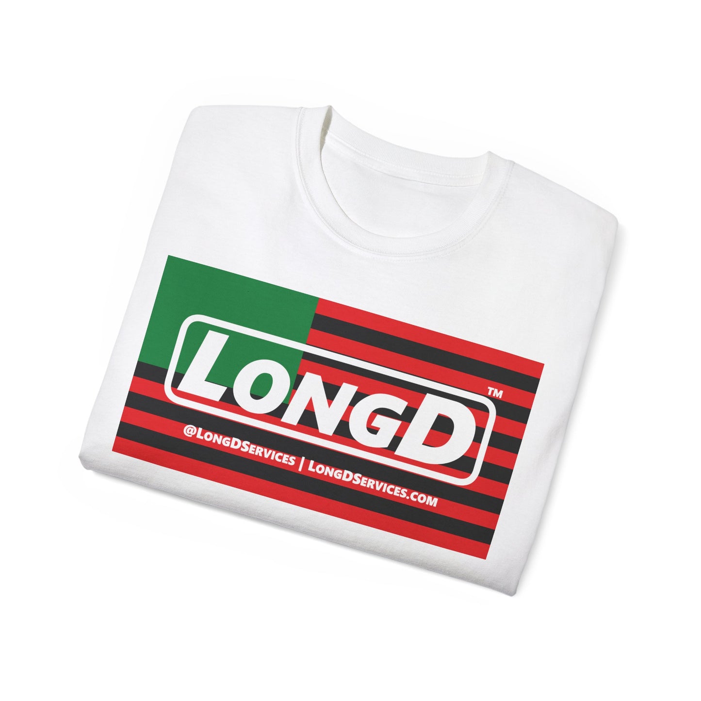 LongD® Logo Cotton Tee Juneteenth negative flag