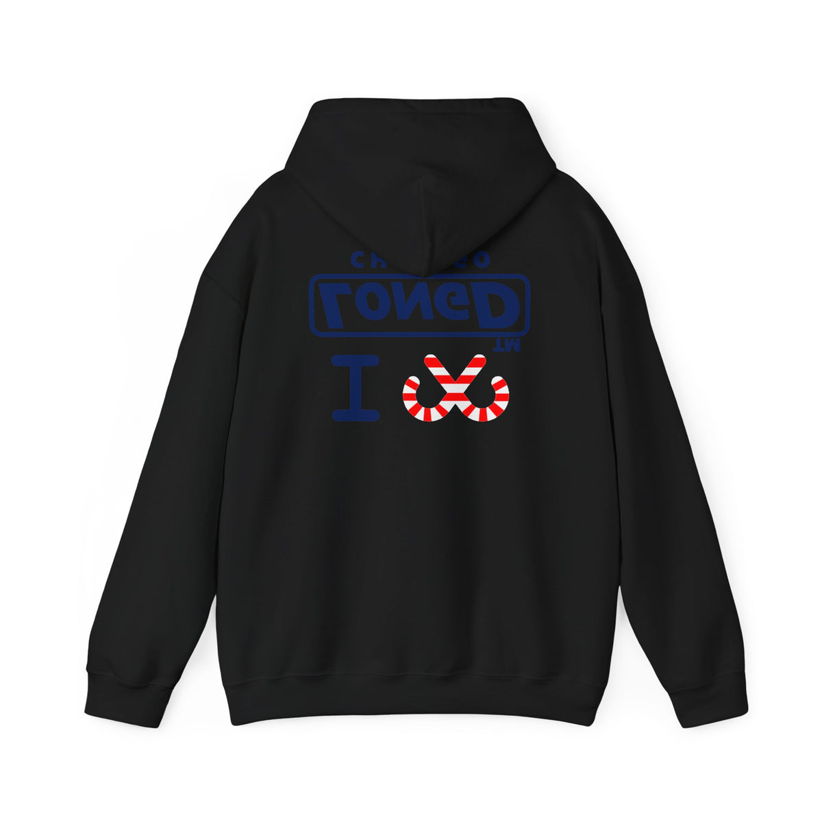 I candy cane LongD Chicago positive official basic navy front-back logo hoodie