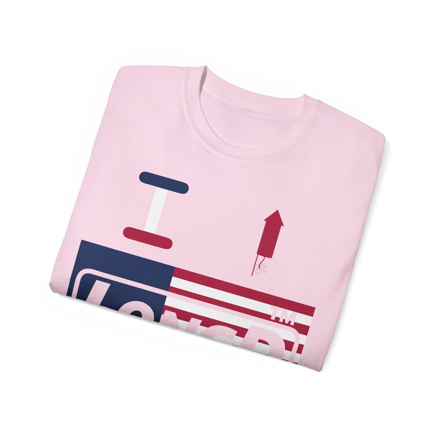 I firecracker LongD negative flag tag logo cotton tee