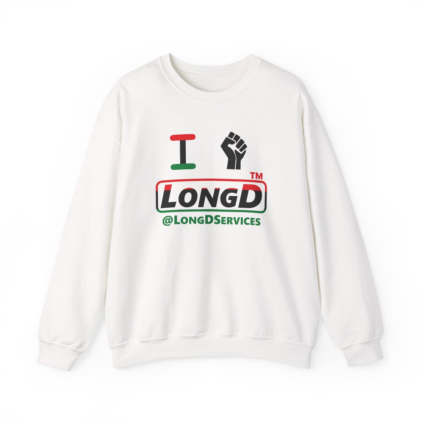 I fist LongD positive horizontal 3-striped tag logo crewneck sweatshirt