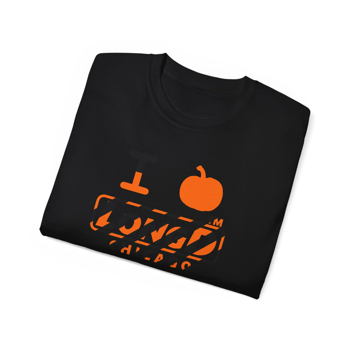 I pumpkin LongD Chicago positive 12-striped logo cotton tee