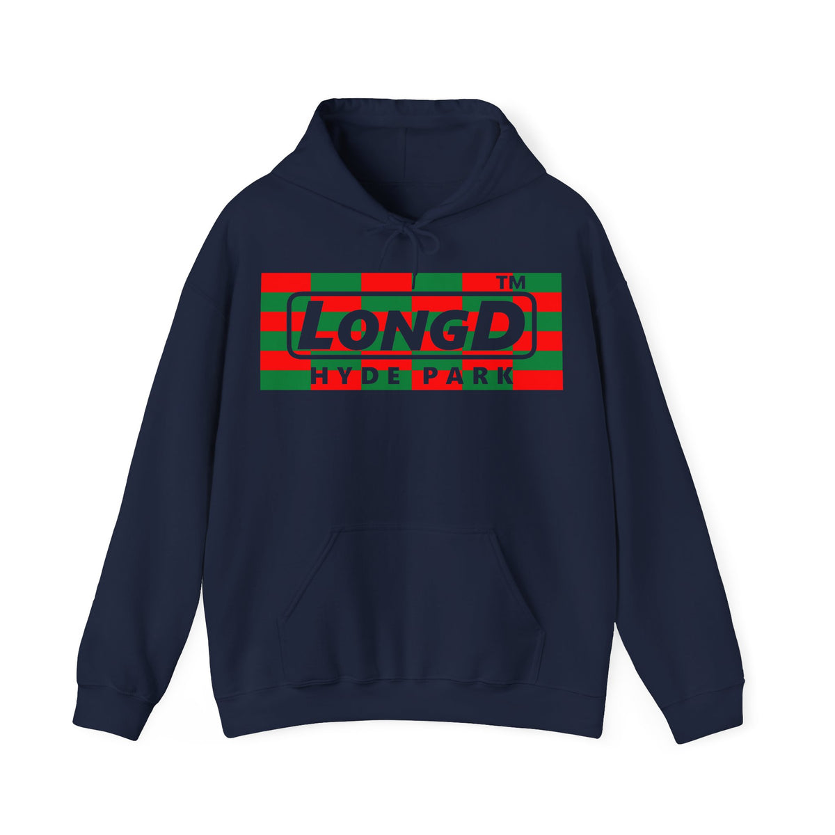 LongD Hyde Park negative tiled logo (Xmas colors) hoodie
