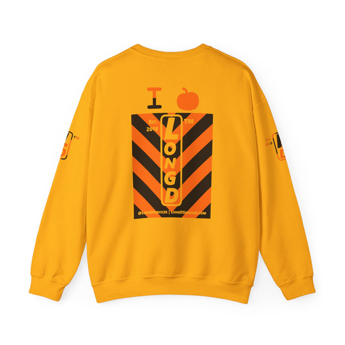 I pumpkin LongD Tag-domain negative upright downward chevron 4-print logo crewneck sweatshirt