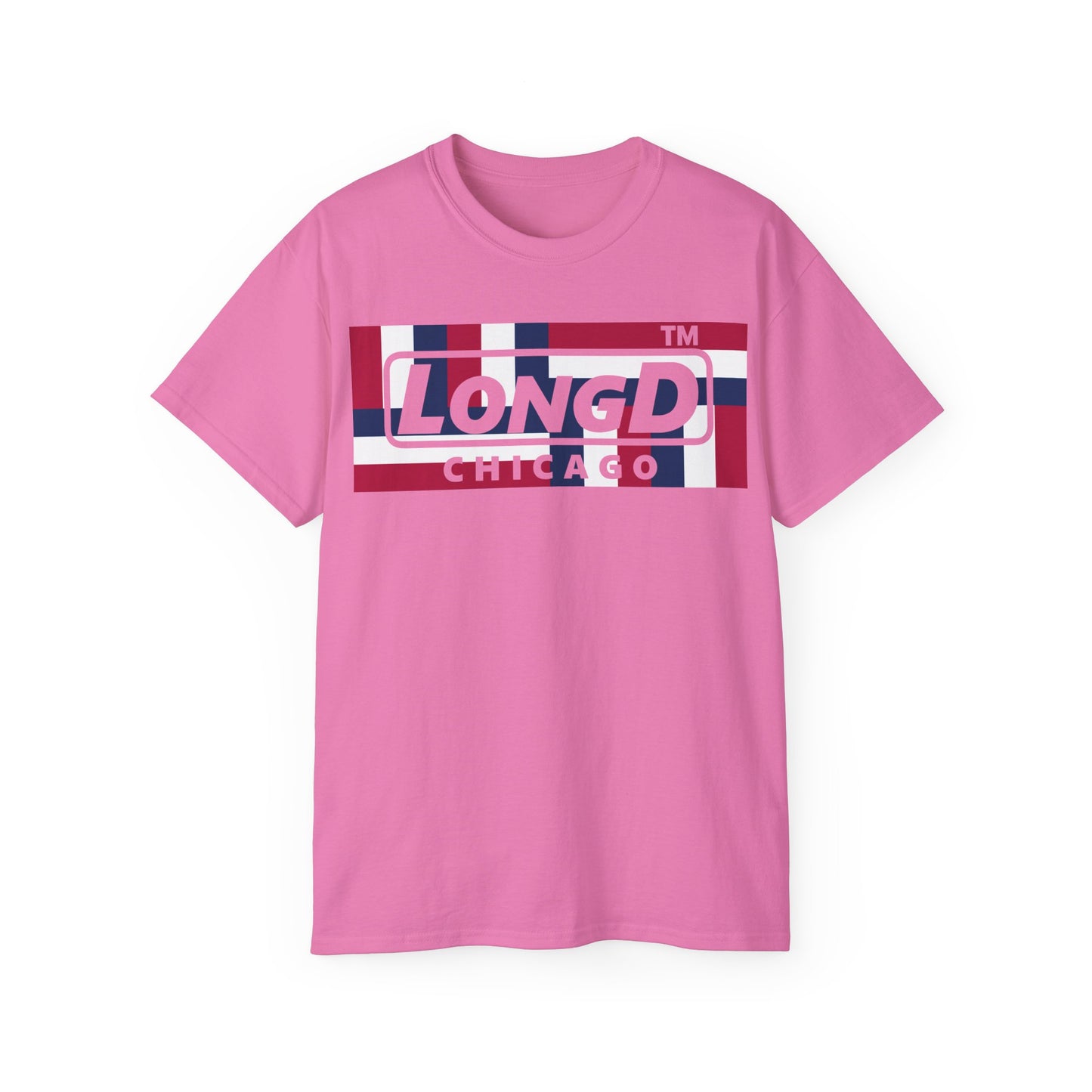 LongD negative modified windmill Chicago logo cotton tee (patriotic colors)