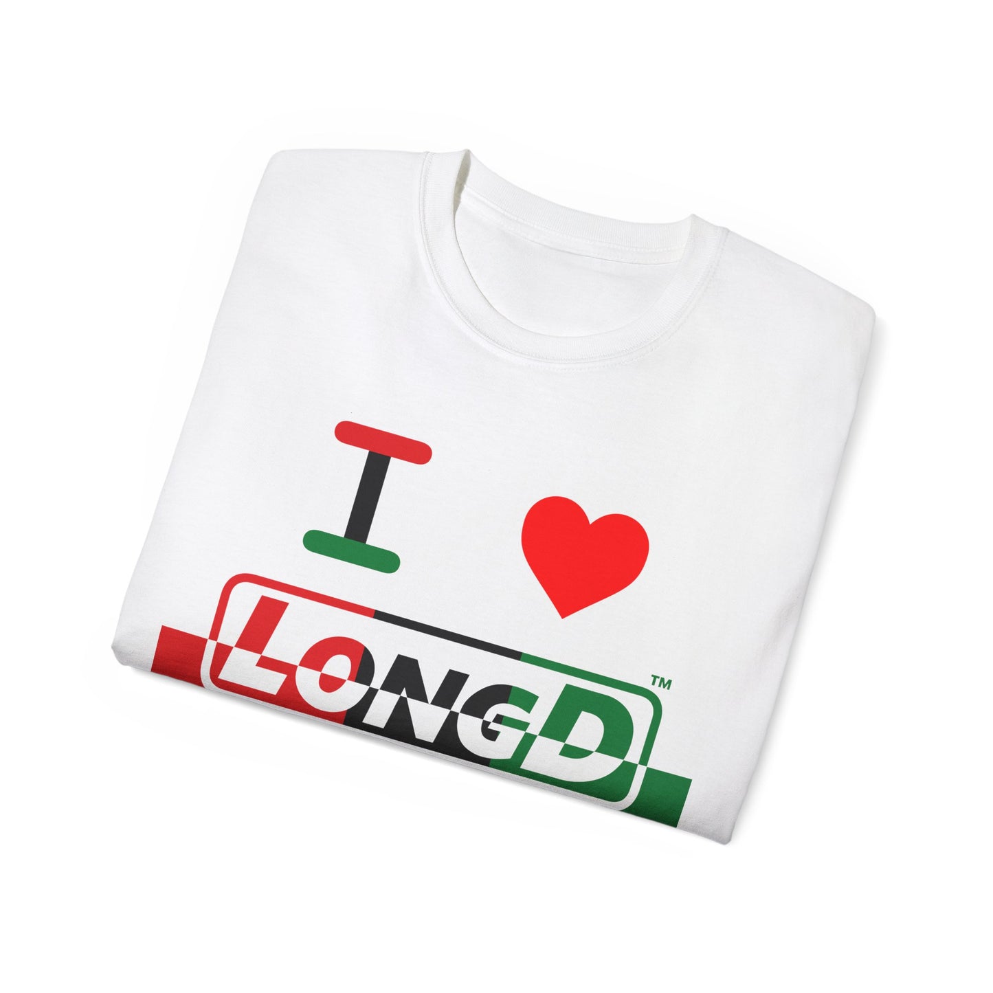 I Luv LongD® Logo Cotton Tee Juneteenth positive top negative bottom text