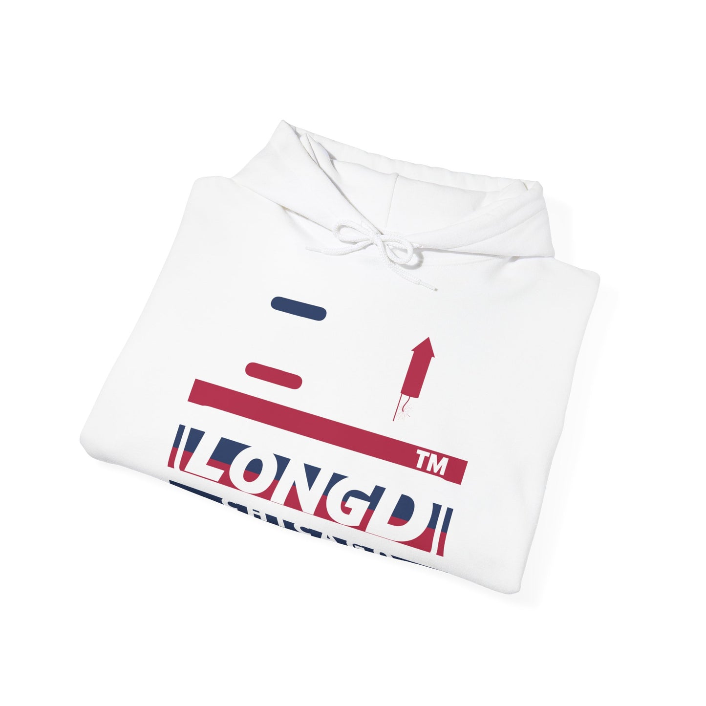 I firecracker LongD® negative horizontal 6-striped Chicago logo hoodie