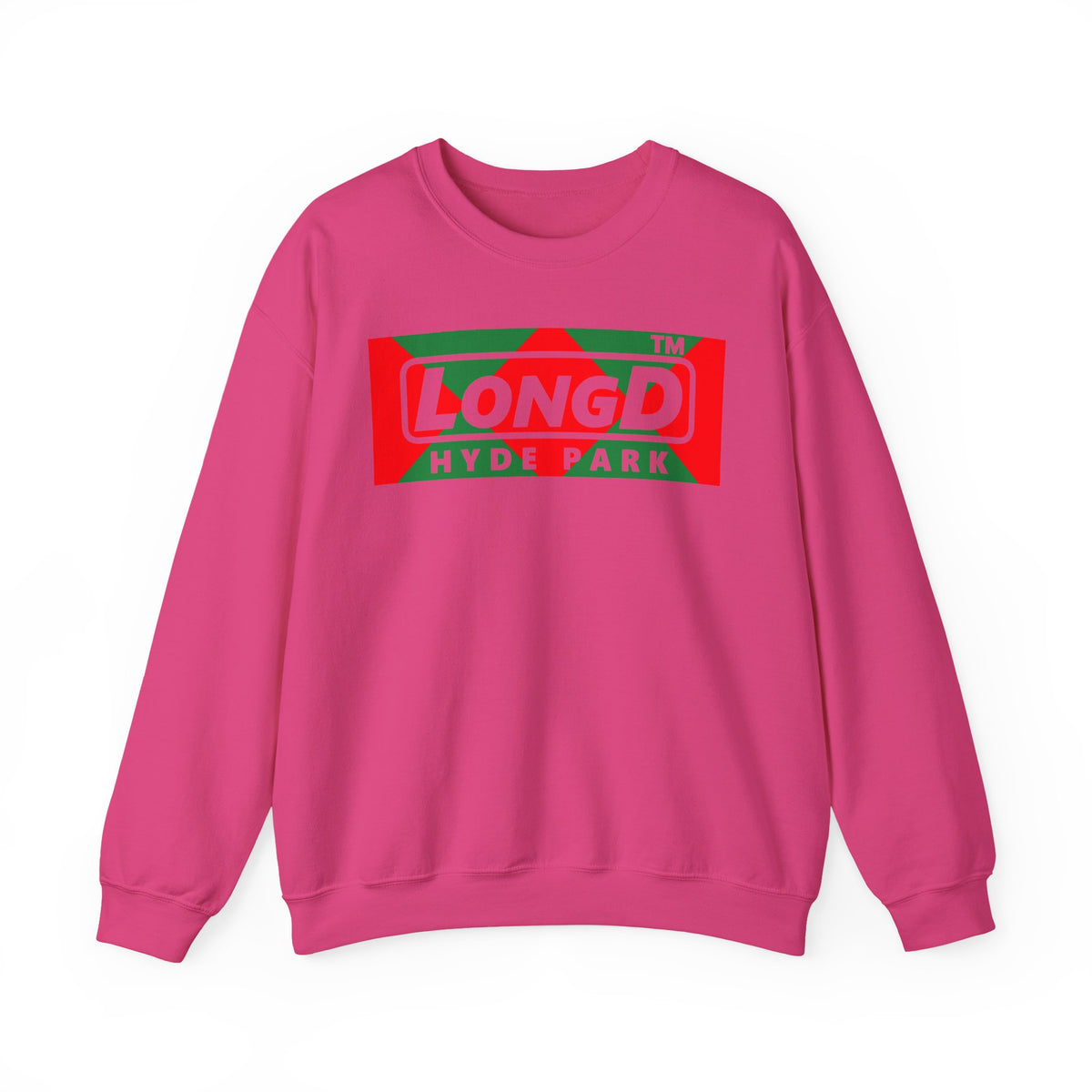 LongD Hyde Park negative big argyle logo (Xmas colors) crewneck sweatshirt