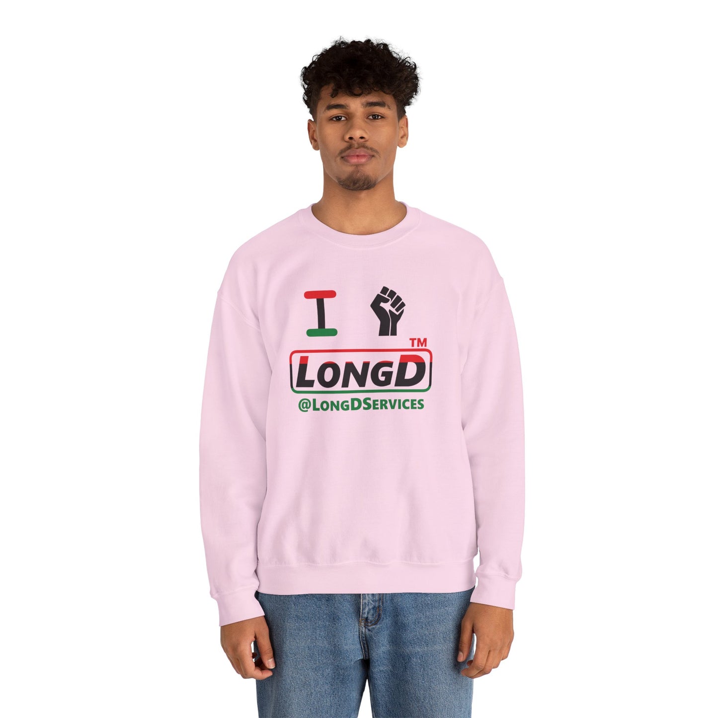 I fist LongD positive horizontal 3-striped tag logo crewneck sweatshirt
