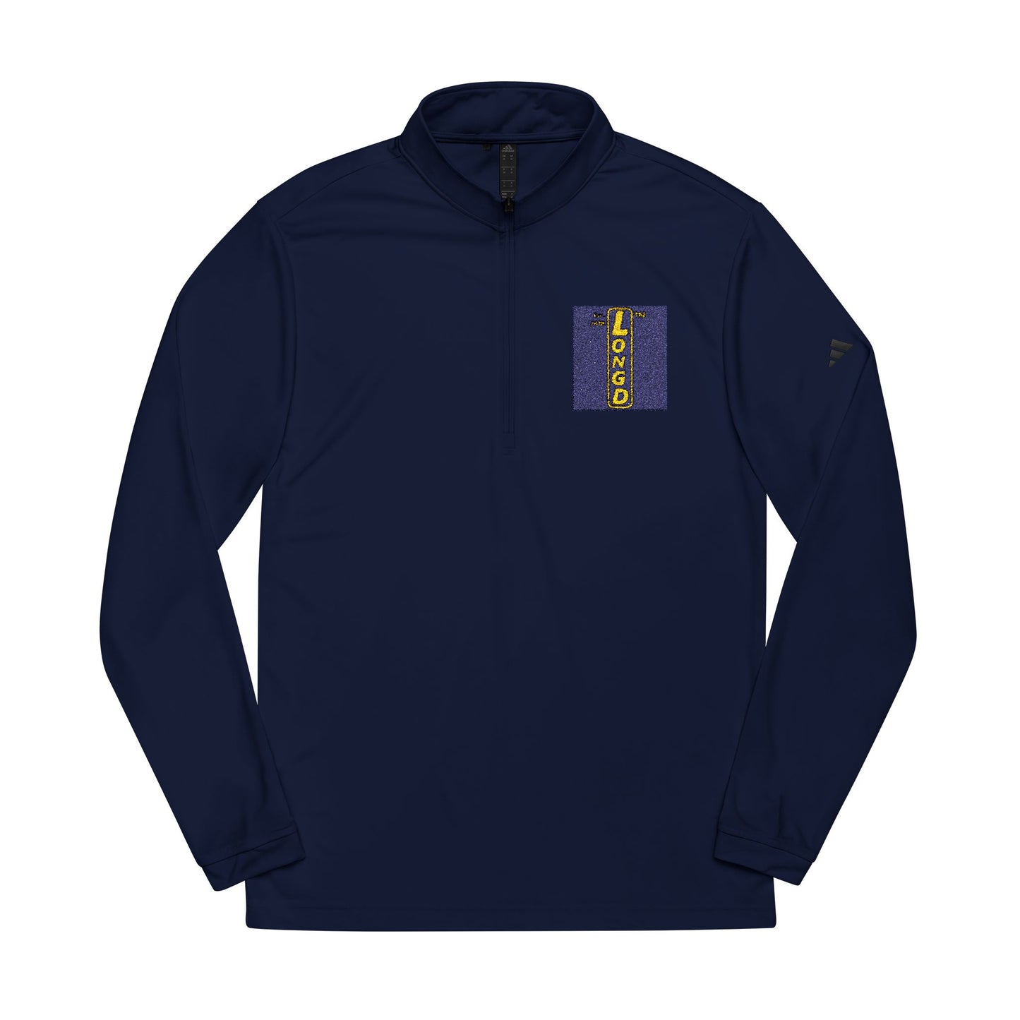 Embroidered adidas® Quarter-Zip pullover official reverse logo upright
