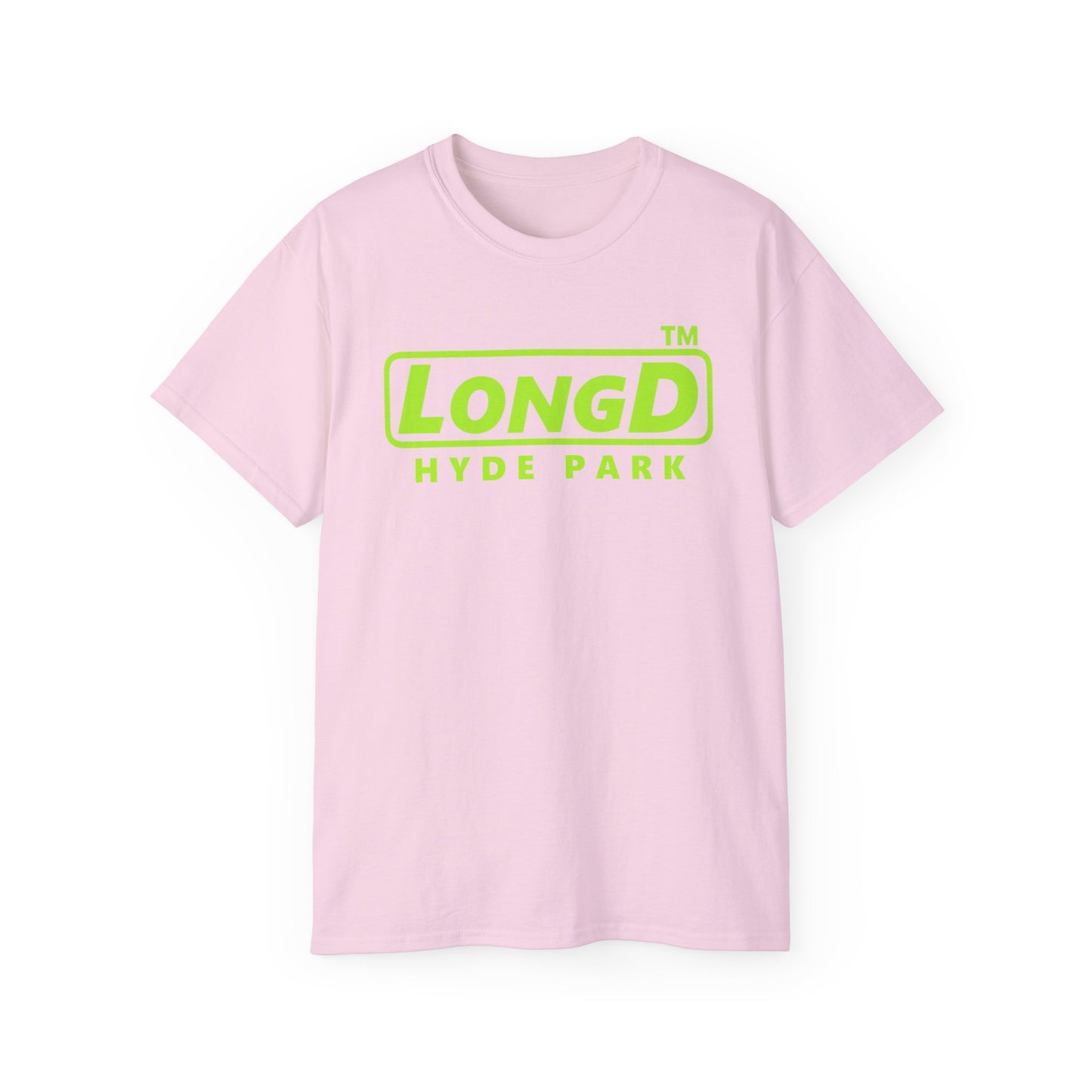 LongD® positive lime green Hyde Park Logo Cotton Tee