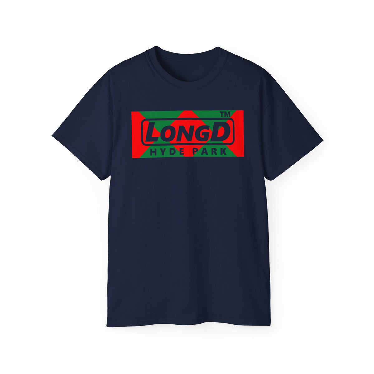 LongD Hyde Park negative big argyle logo (Xmas colors) cotton tee