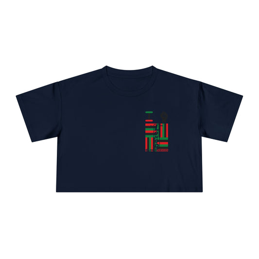 I fist LongD negative windmill upright single-breasted tag logo crop tee (Juneteenth colors)