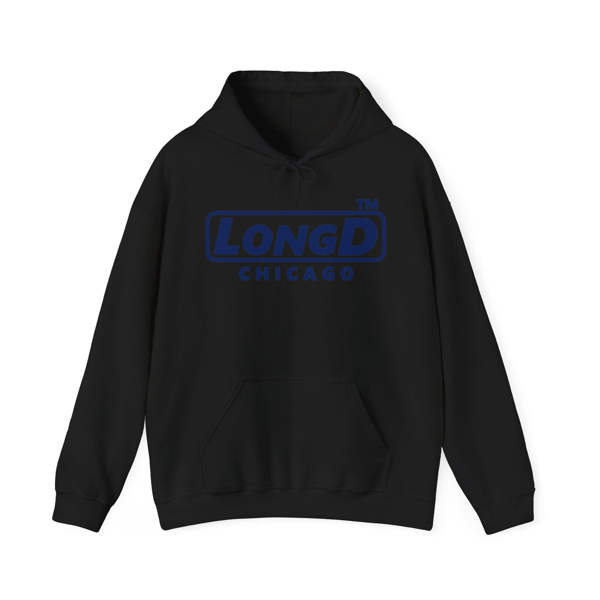 LongD Chicago positive basic Navy (002060) logo hoodie