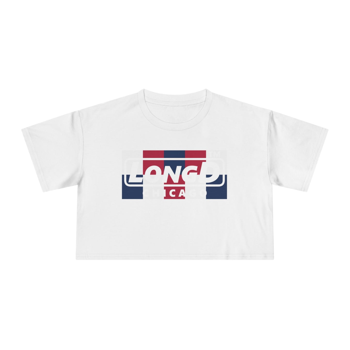 LongD negative 2x5 Chicago Logo Crop Tee (Patriotic colors)