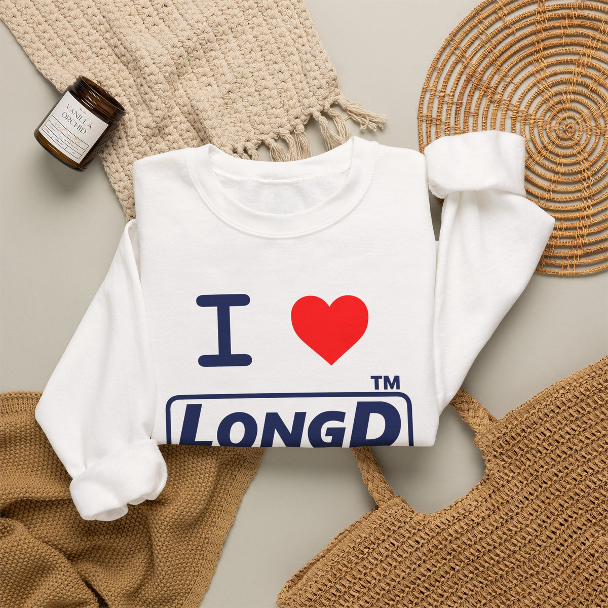 I Luv LongD Tag-domain positive official basic logo crewneck sweatshirt