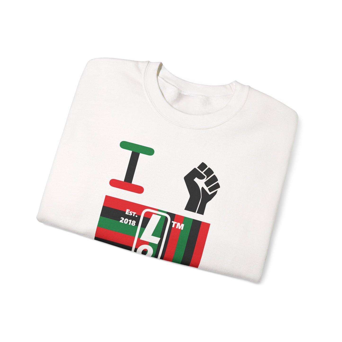 I Fist LongD negative windmill tag upright front-back logo crewneck sweatshirt