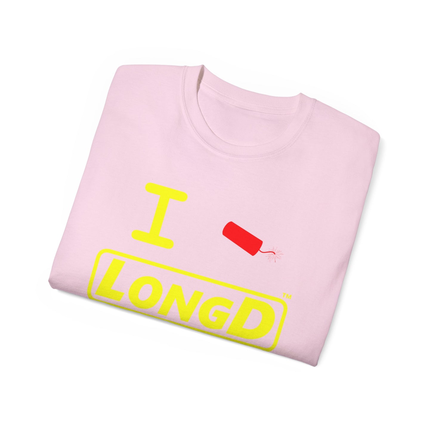 I Firecracker LongD® Reverse Logo Cotton Tee Red firecracker (no blue or white)