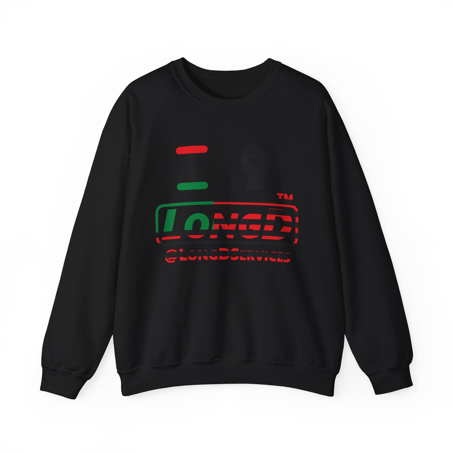 I fist LongD positive flag tag logo crewneck sweatshirt