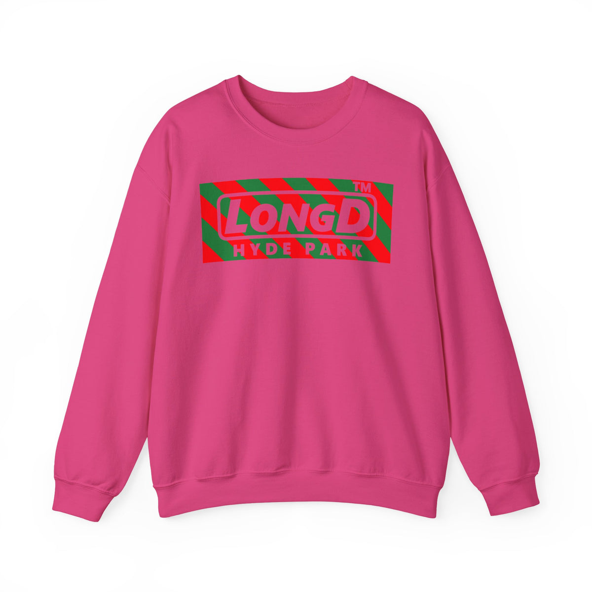 LongD Hyde Park negative 12-striped logo (Xmas colors) crewneck sweatshirt