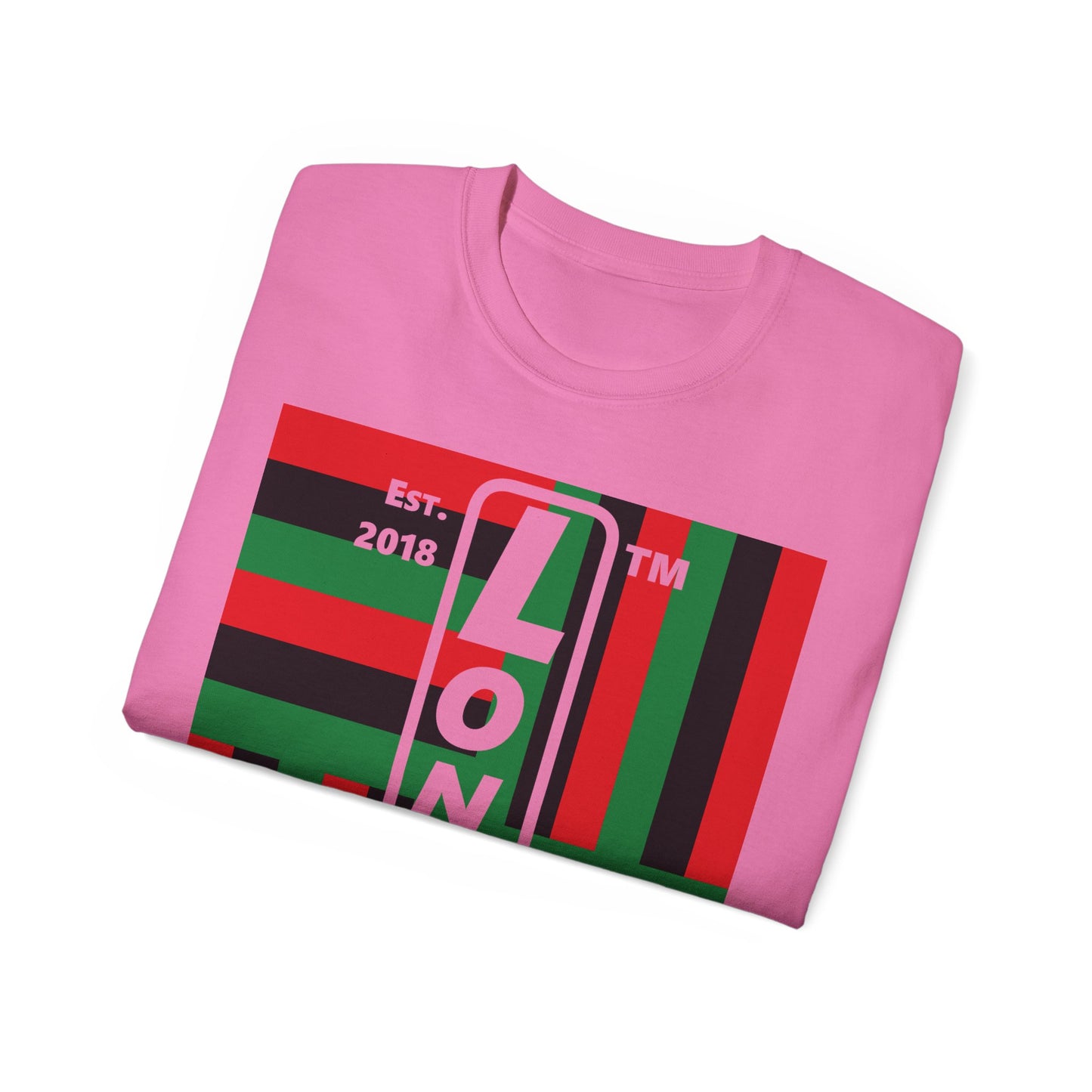 LongD Cotton Tee negative windmill Hyde Park upright logo (Juneteenth colors)