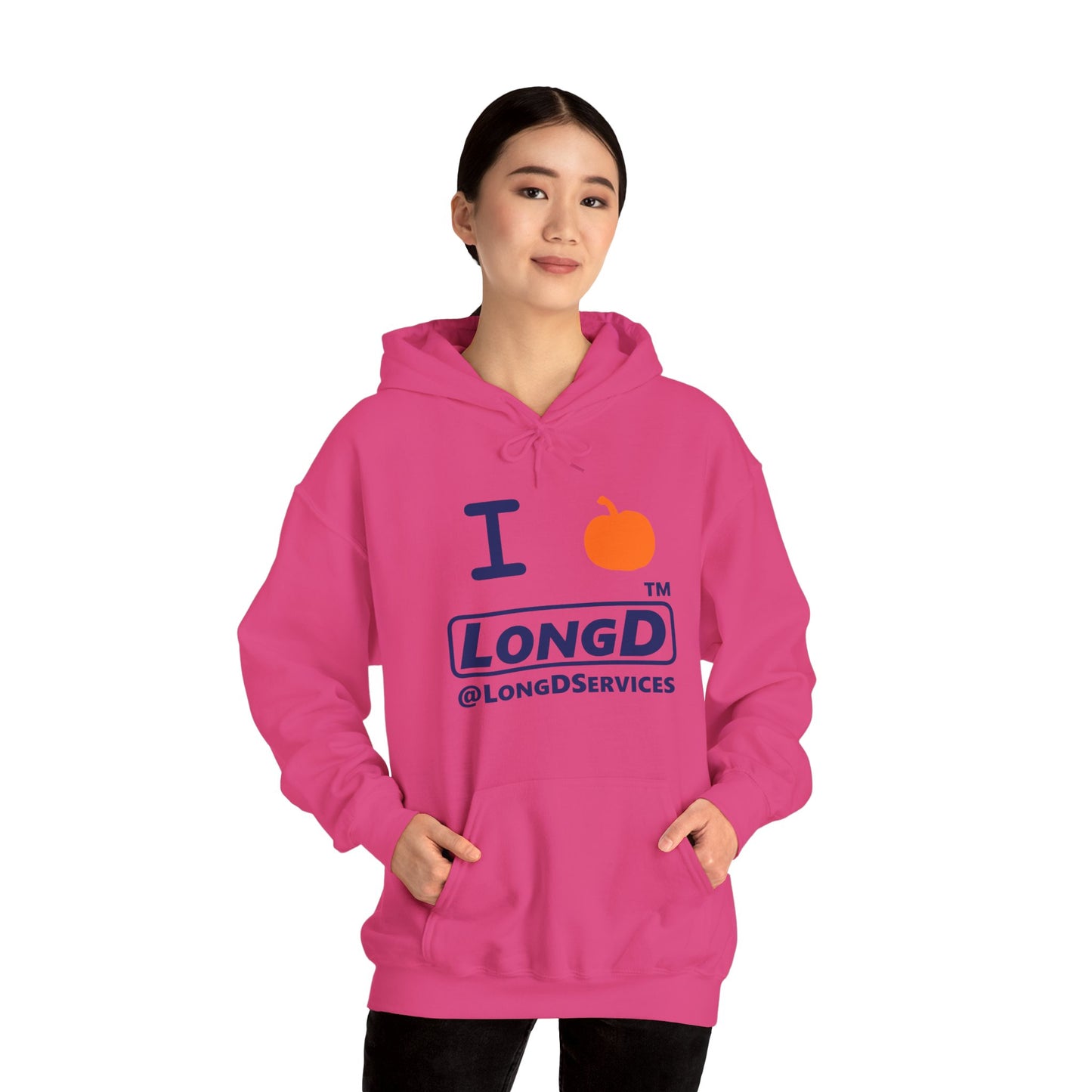 I Pumpkin  LongD® Logo Hoodie blue basic tag logo