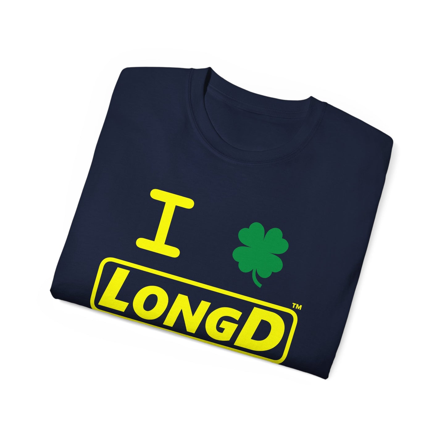 I Clover LongD® Logo Cotton Tee (St. Patrick's Day -Yellow with 4-leaf clover)